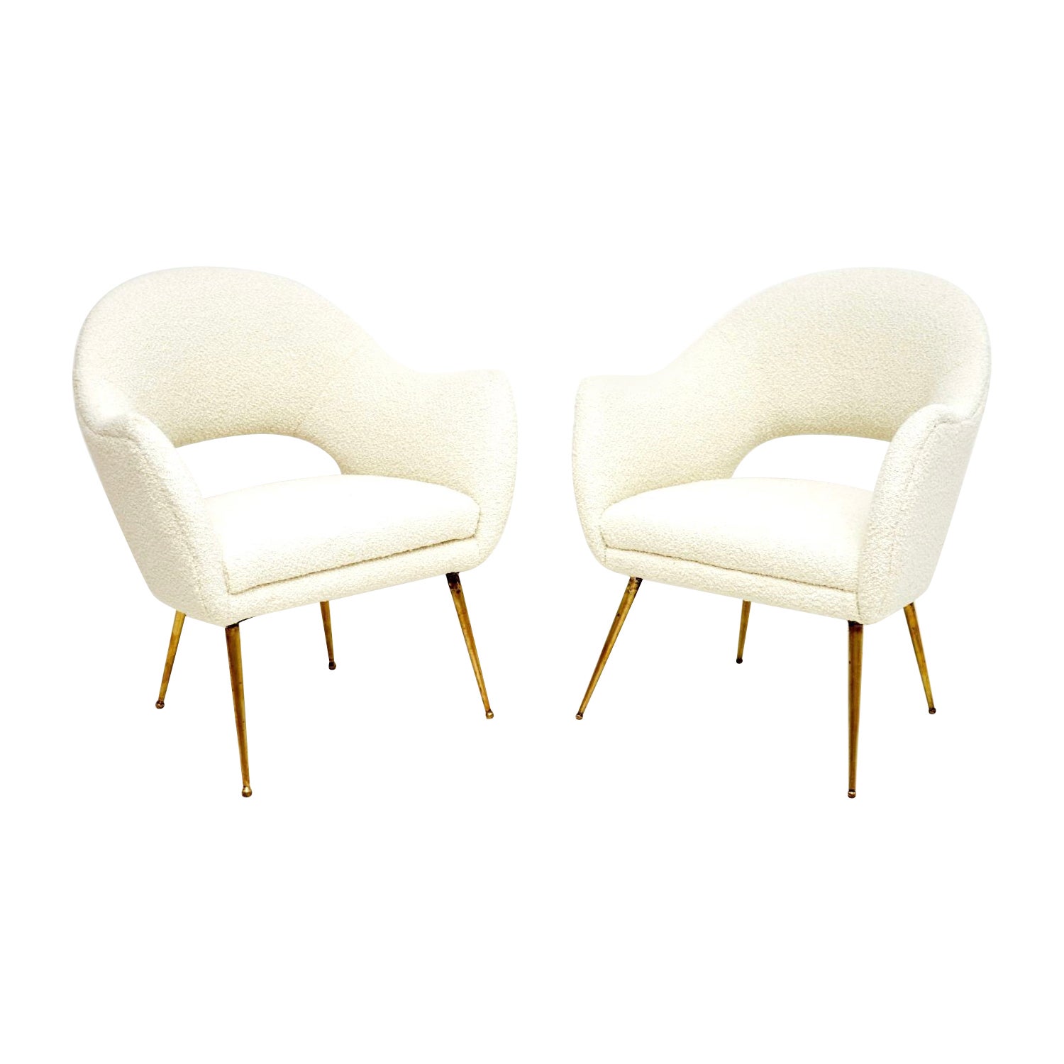 1960's Pair of Italian Vintage Armchairs For Sale