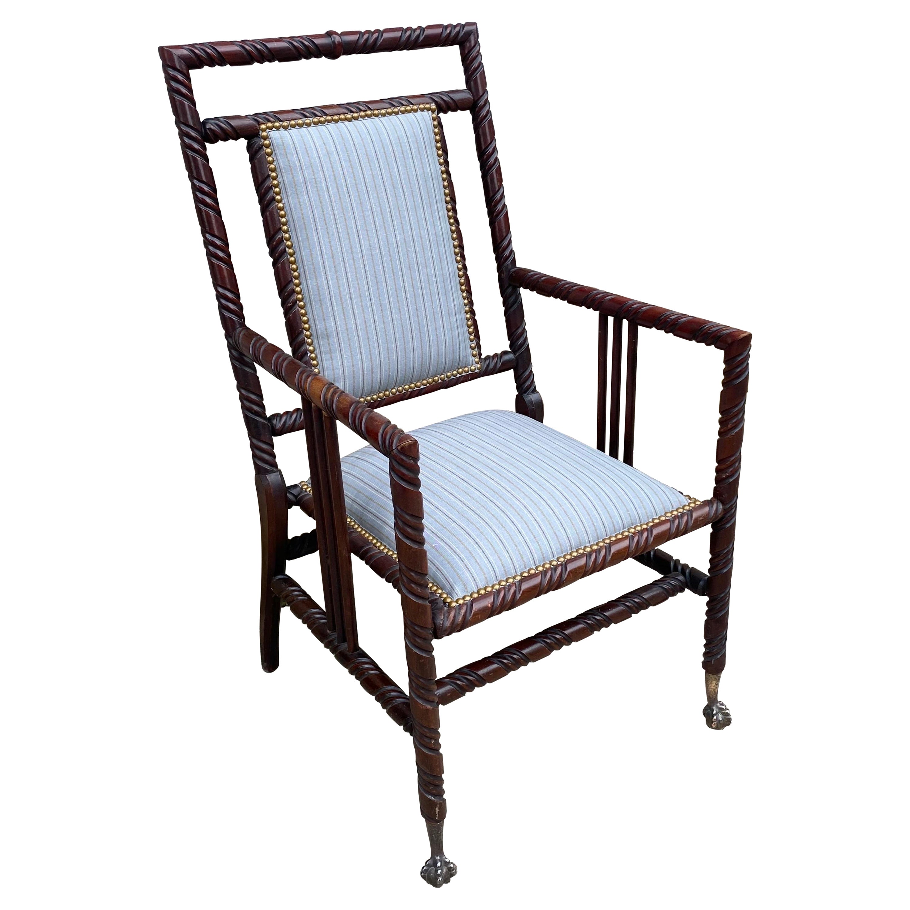 Hunzinger Wood Framed Arm Chair For Sale