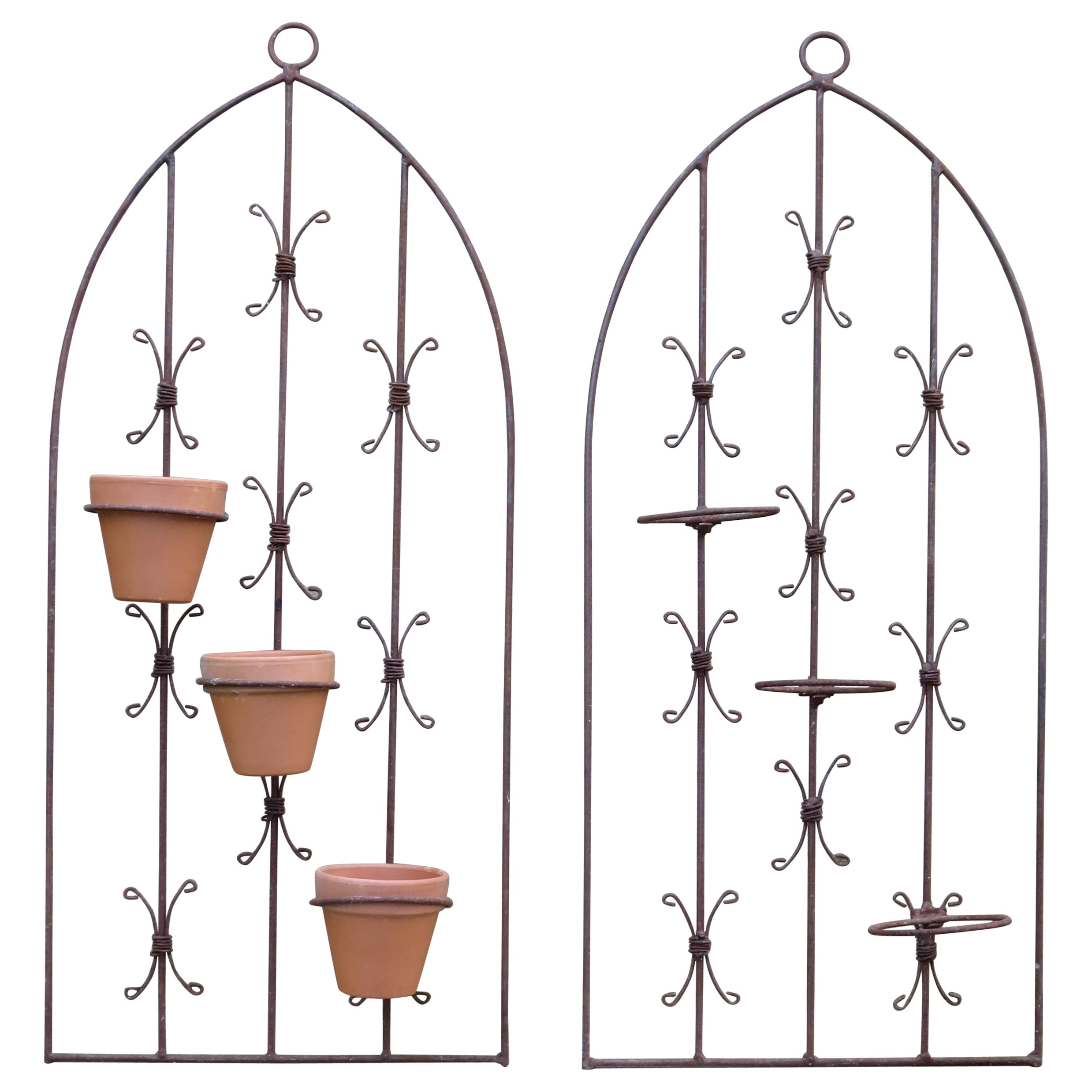 Vintage Decorative Metal Wall Hanging Planter 2 Available