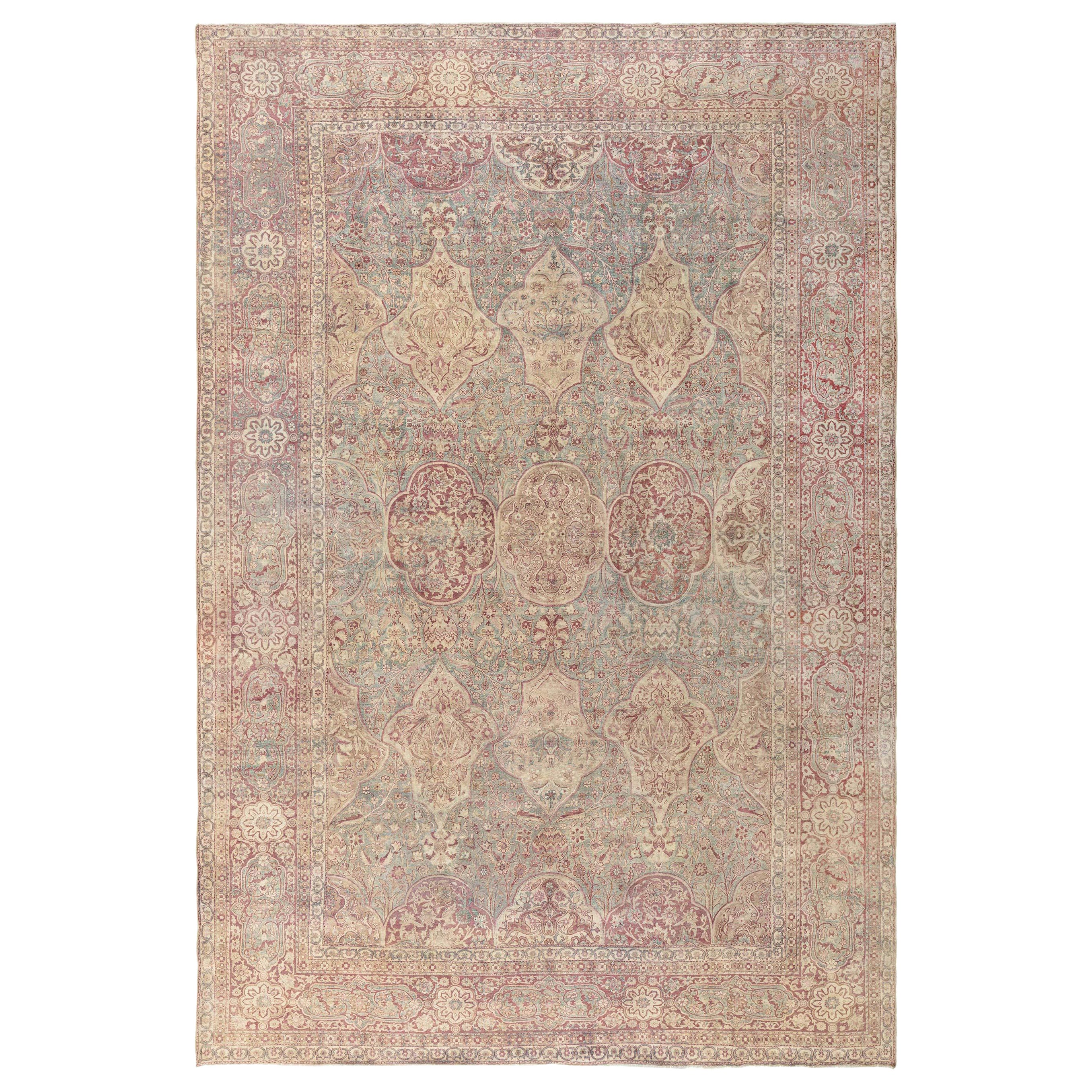 Antique Persian Kirman Rug For Sale