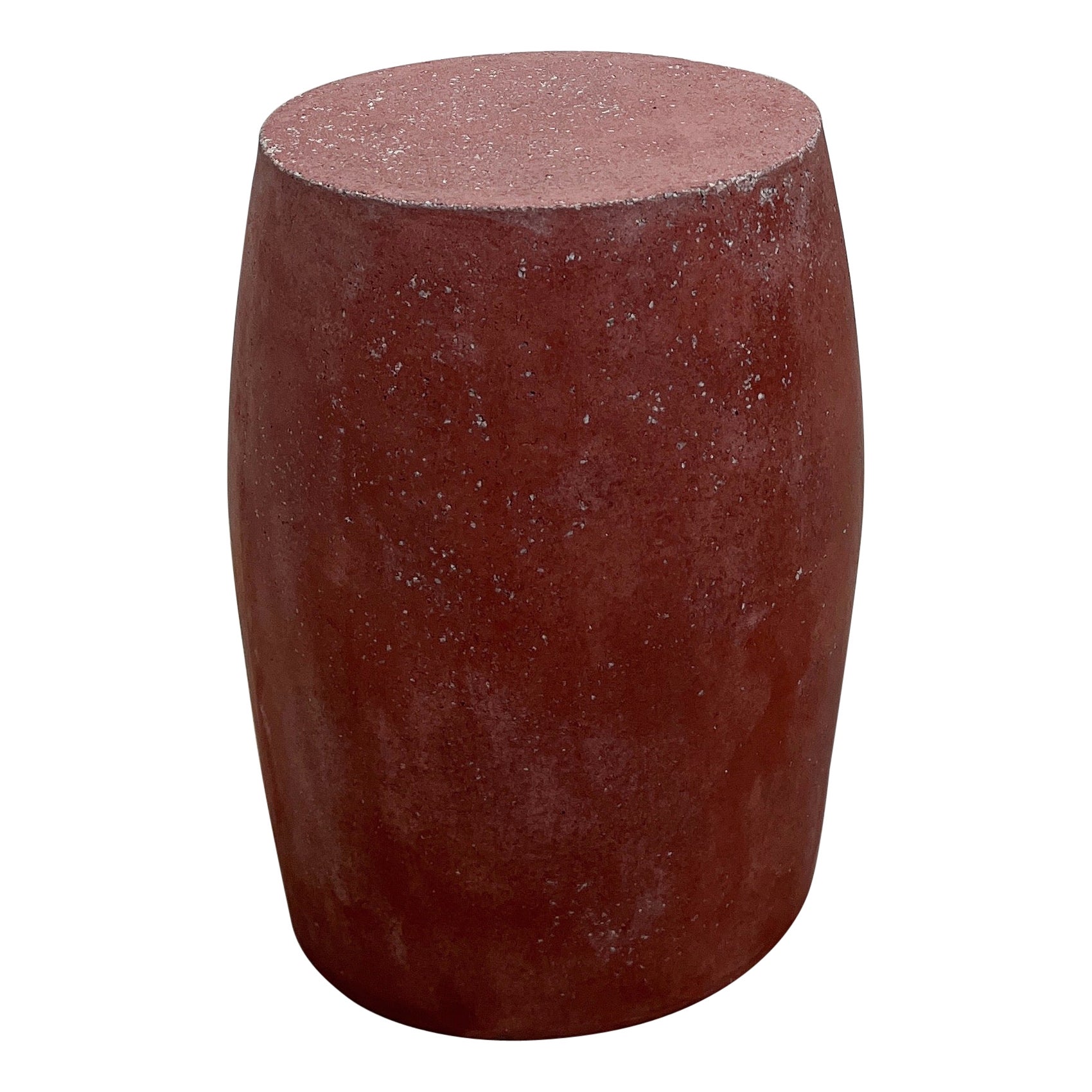 Cast Resin 'Barrel' Side Table, Sedona Red Finish by Zachary A. Design