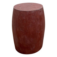 Cast Resin 'Barrel' Side Table, Sedona Red Finish by Zachary A. Design