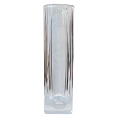Vintage French Art Deco Cut Crystal Vase in the style of Daum, 1930s