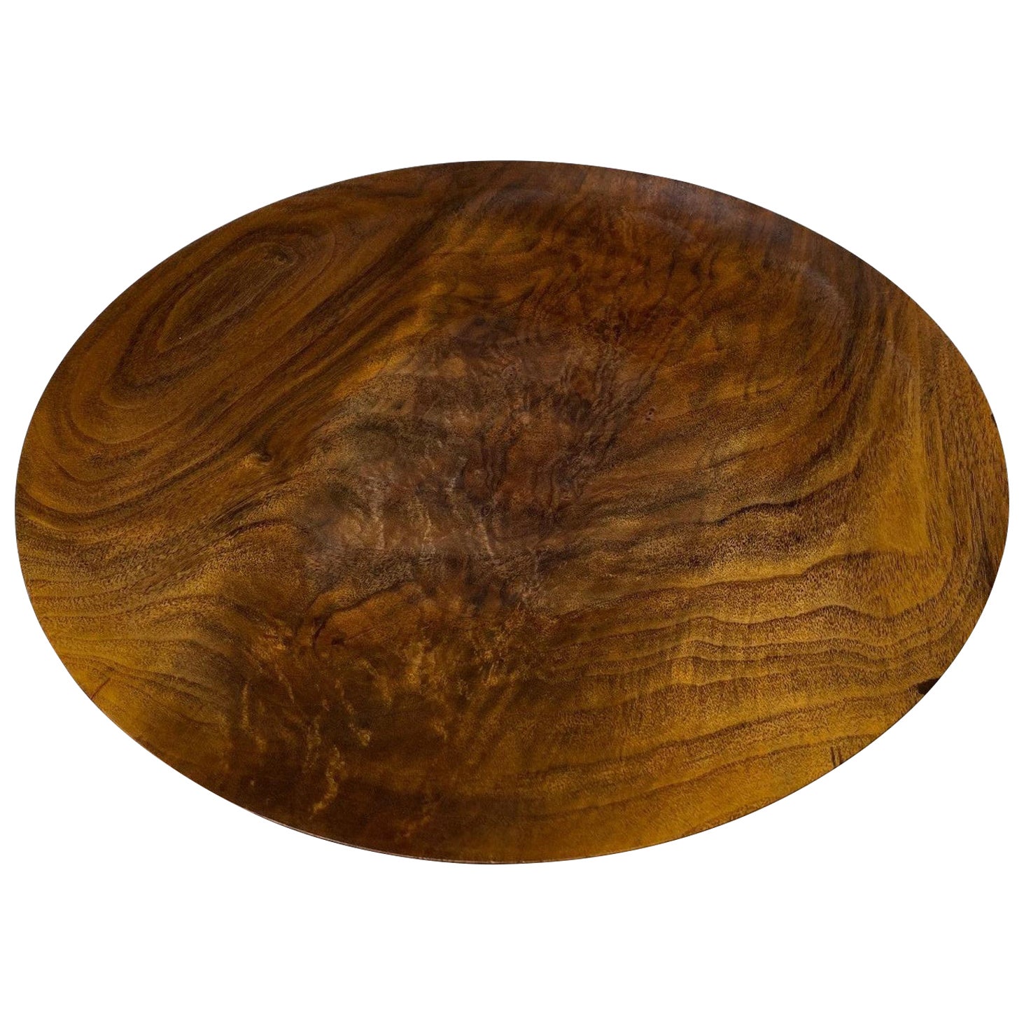Bob Stocksdale Signed Mid-Century Modern Turned Walnut Wood Charger Platter For Sale