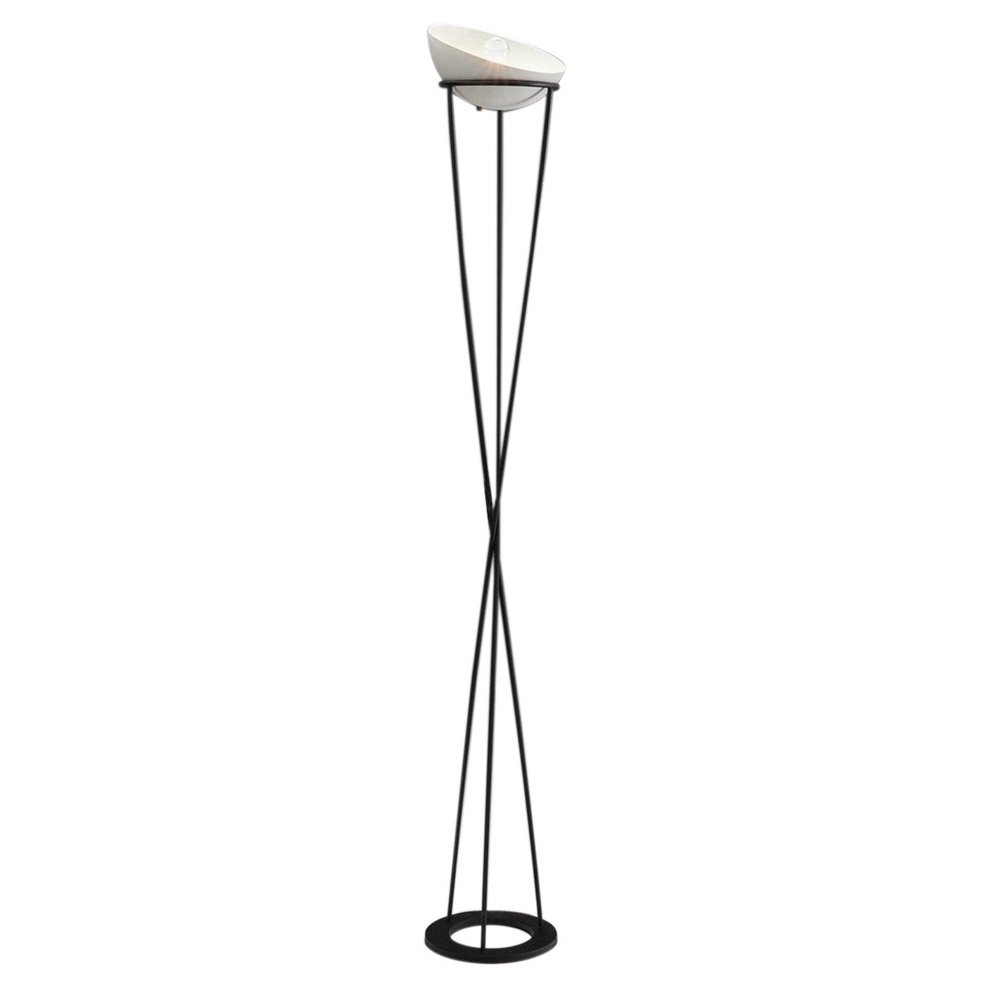 Mid-Century Modern Twisted Italian Floor Lamp, Italy 1950s For Sale