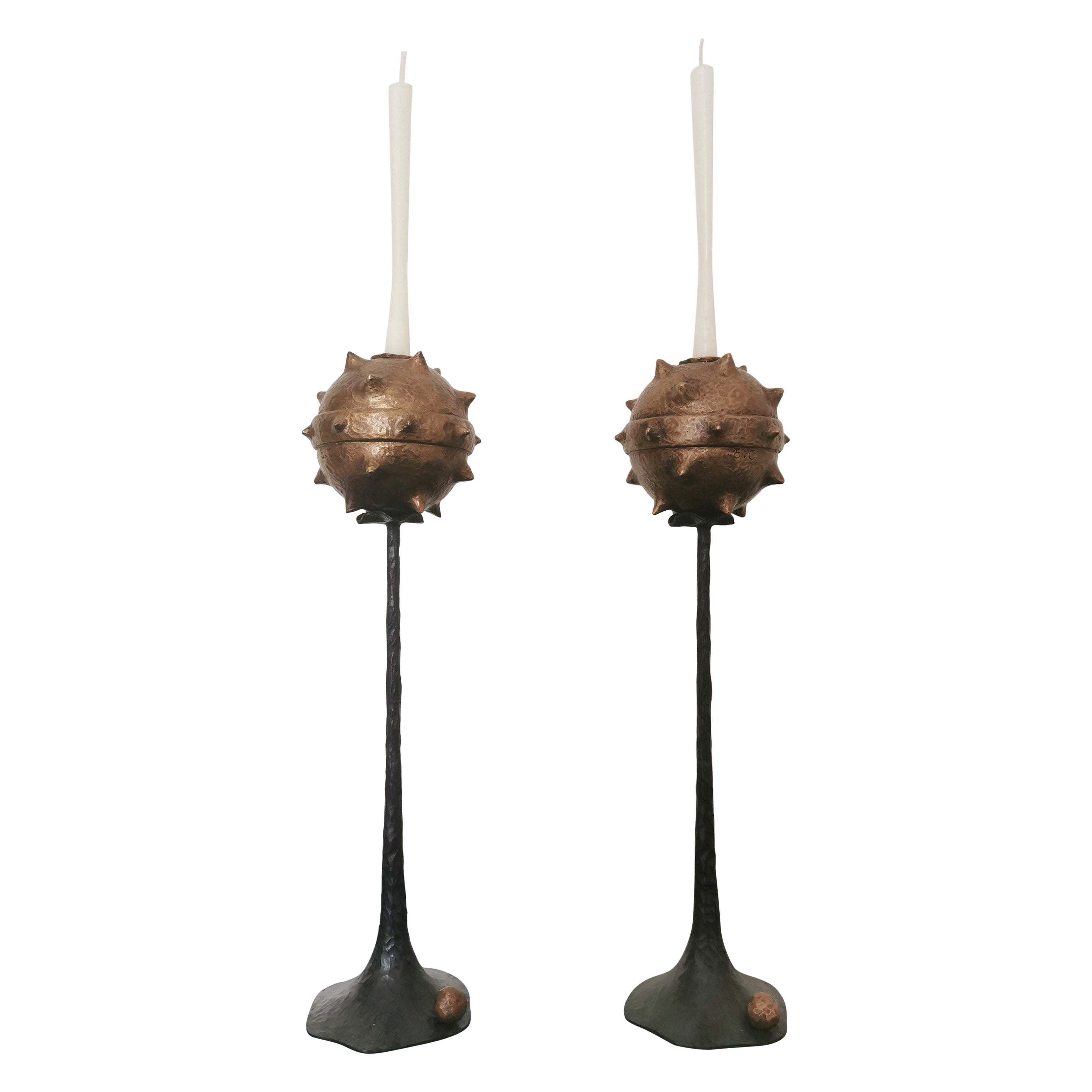 Set of Bronze Candlesticks "Roma" Collection 'B+P' Primus Big Limited Edition For Sale