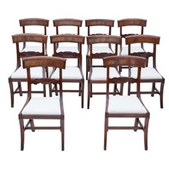 Antique Fine Quality Set of 10 Early 19th Century Regency Mahogany Dining Chairs