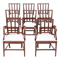 Antique fine quality set of 8 (6 plus 2) 19th Century mahogany dining chairs
