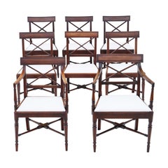 Antique Quality Matched Set of 8 '6 Plus 2' 19th Century Mahogany Dining Chairs