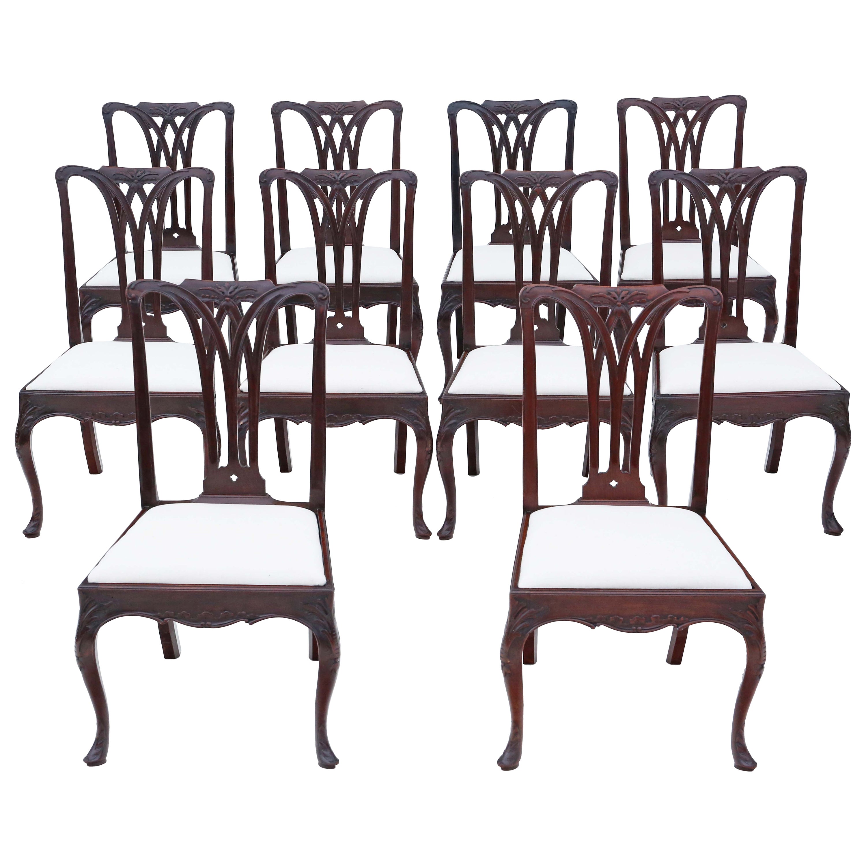 Quality Set of Four Antique Mahogany Carved Dining Chairs For Sale at 1stDibs antique style chairs