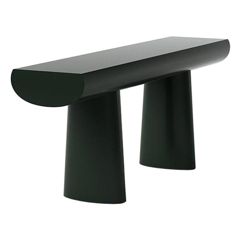 Aldo Bakker Wood Console Table, Dark Green Color by Karakter For Sale