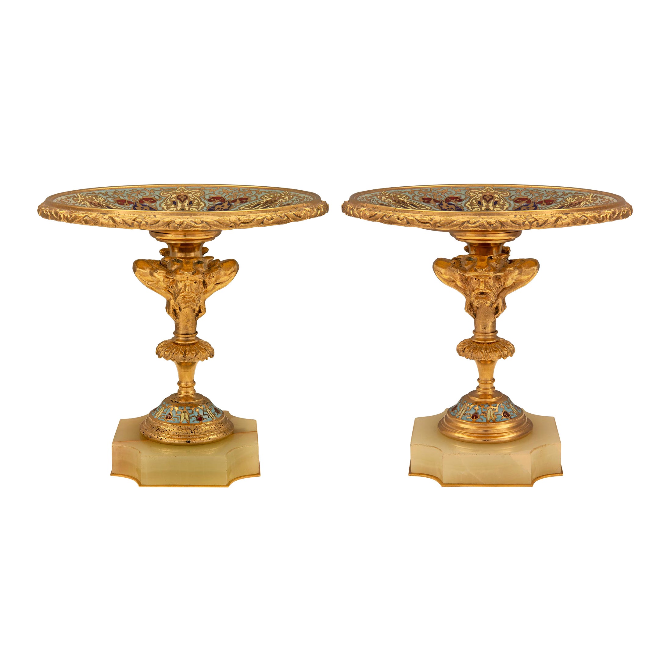 Pair Of French 19th Century Belle Époque Period Centerpiece Tazzas For Sale