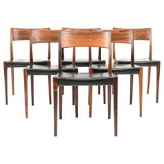 '6' Hornslet Mobelfabrik Danish Mid-Century Rosewood Dining Chairs