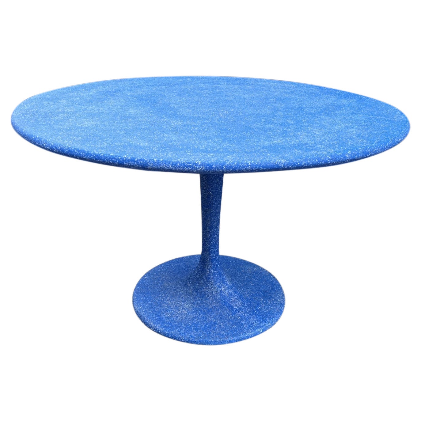 Cast Resin 'Spindle' Dining Table, Lupine Blue Finish by Zachary A. Design