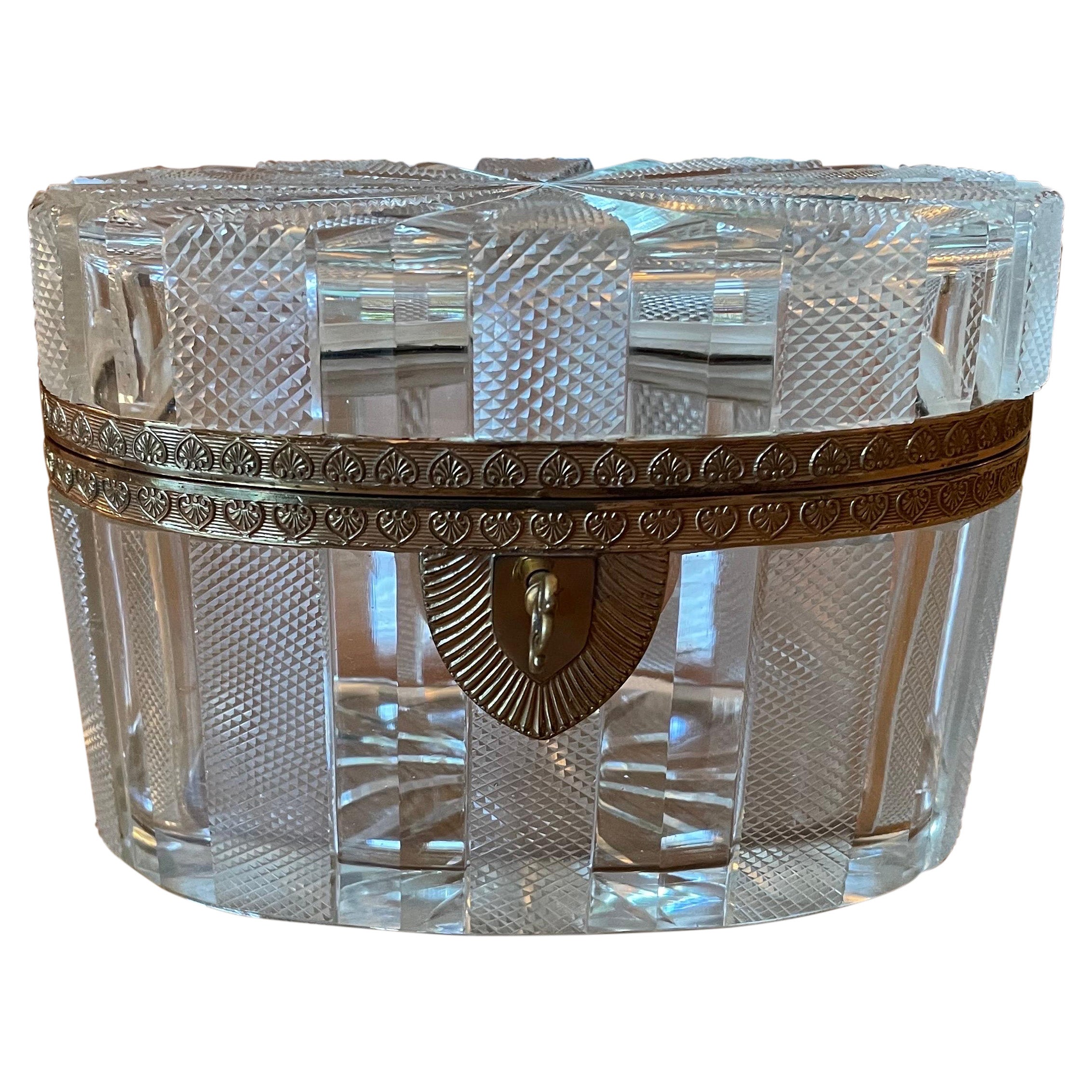 French Crystal casket box  For Sale