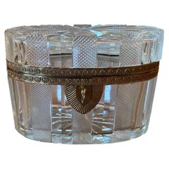 Used French Crystal casket box 