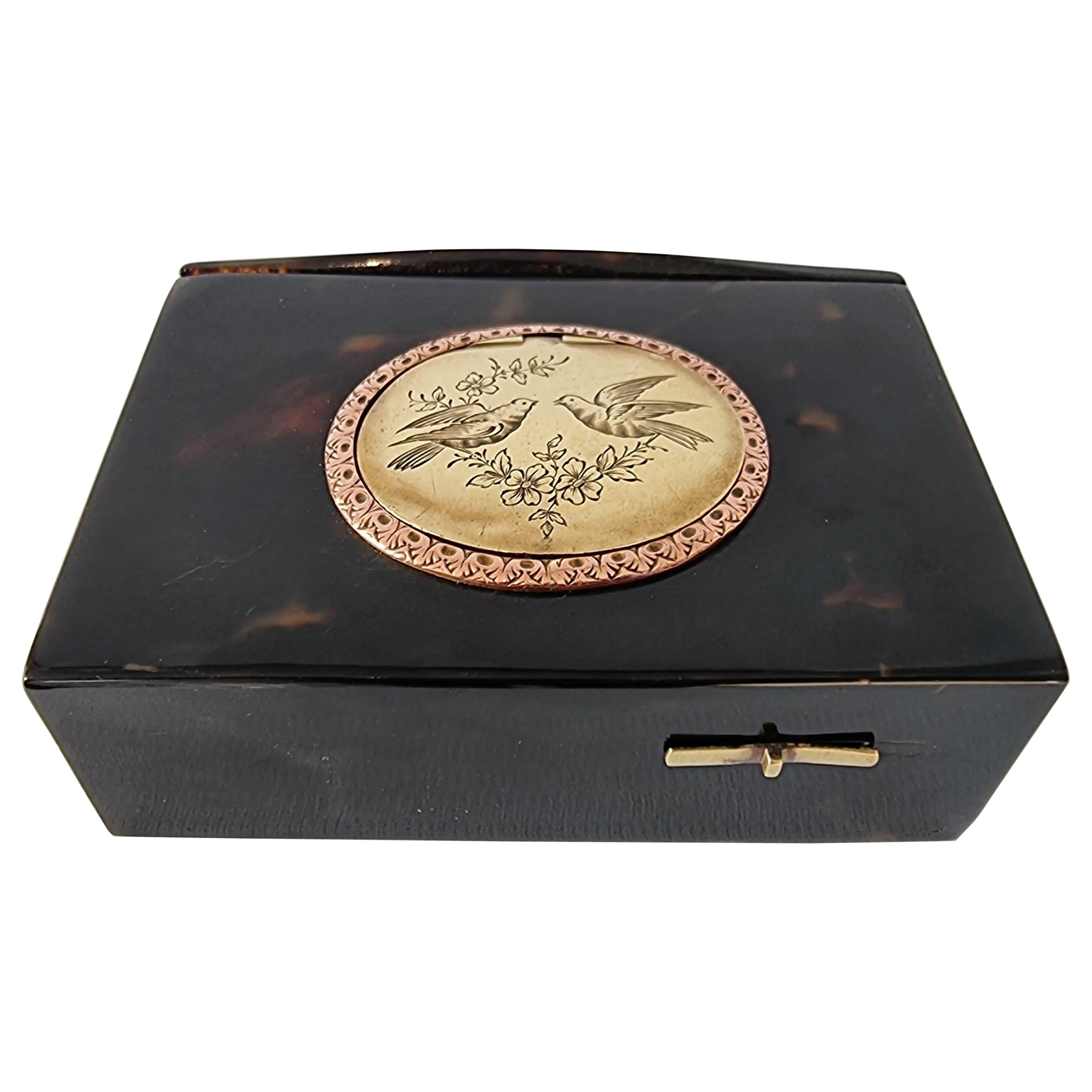 Caja antigua para pájaros cantores de carey, probablemente de Bontems