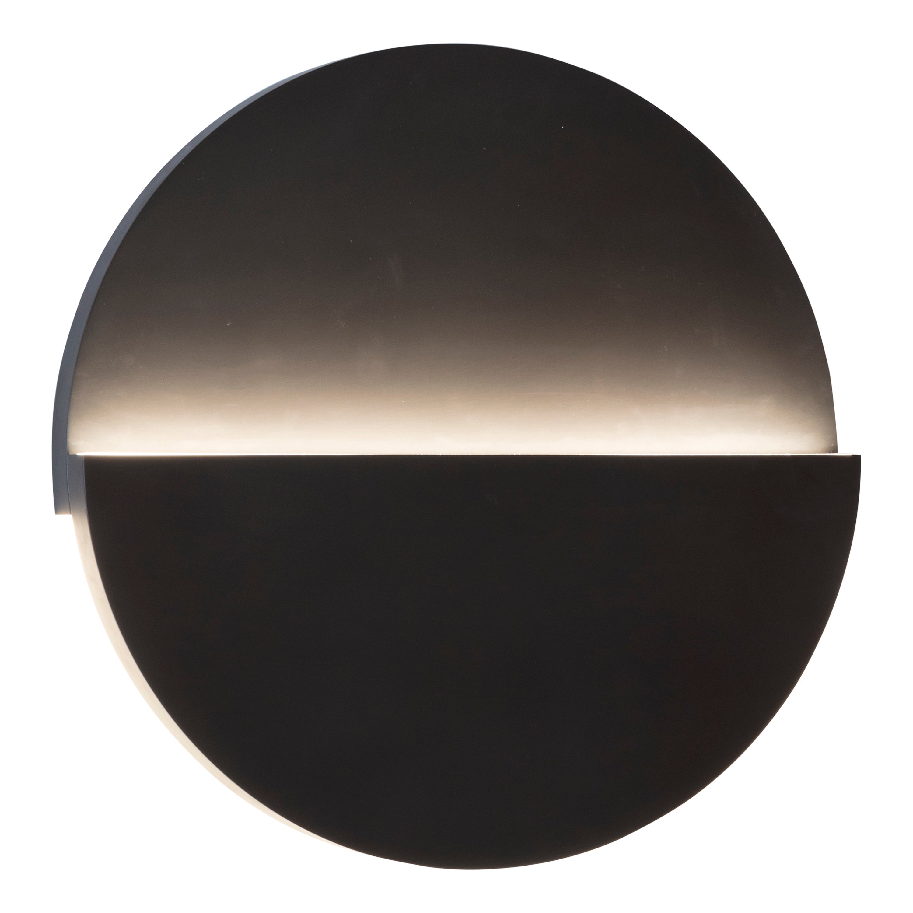 Large Circle Sconce in Black Brass