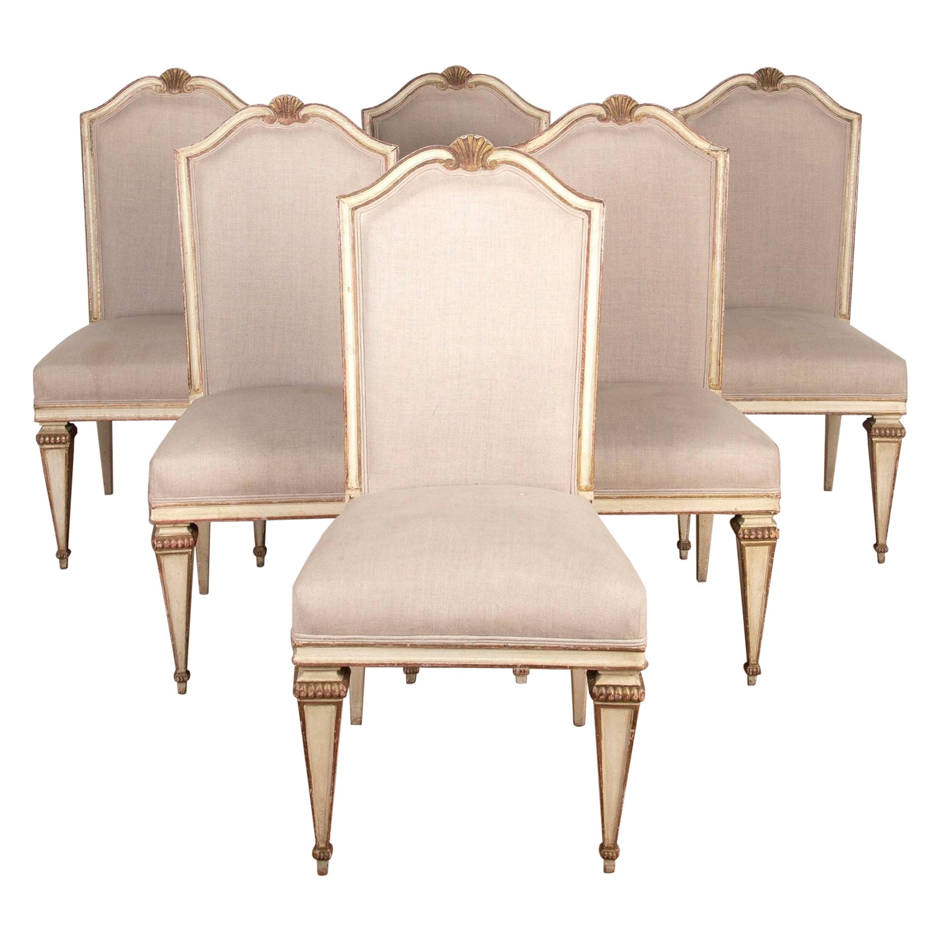 Set of Six 20th Century French Dining Chairs For Sale
