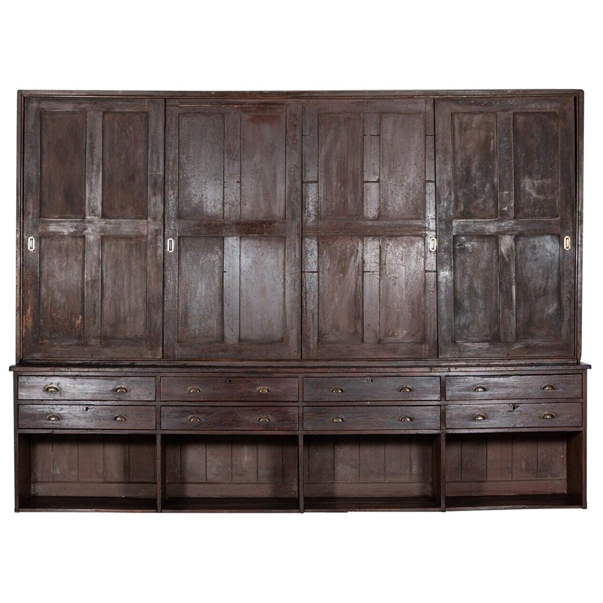 Monumentale armoire de ménage / Haberdashery en pin anglais du 19ème siècle en vente