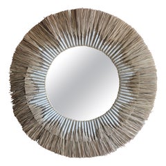 1970s French Straw Mirror