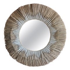 1970s French Straw Mirror