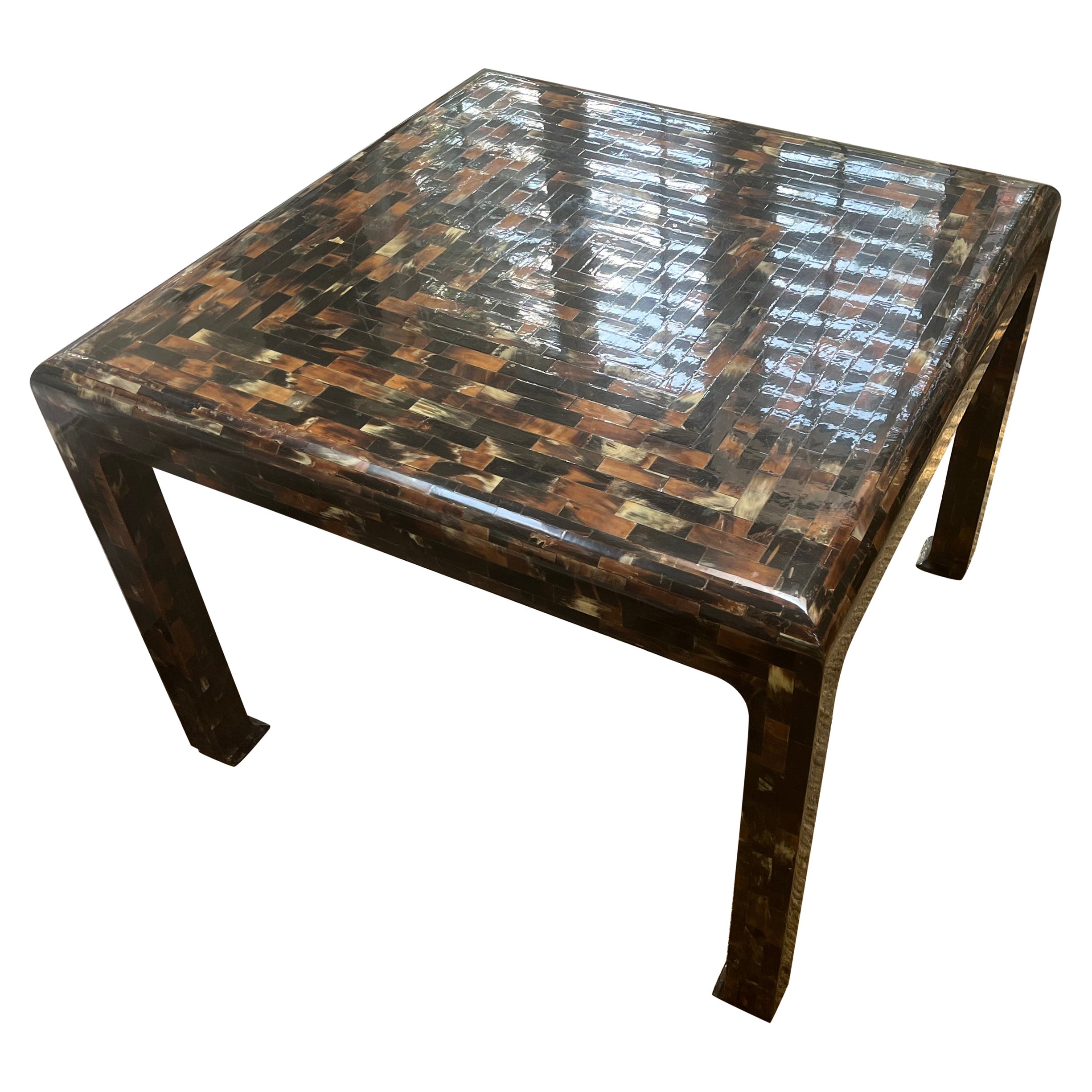  Tessellated Horn Side Table Attributed to Enrique Garcia