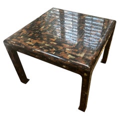 Large Tessellated Horn Side Table Attributed to Enrique Garcia