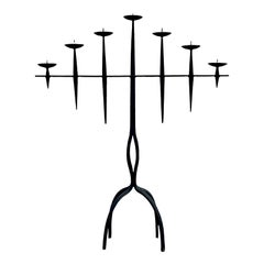 Retro Boho Wrought Iron Candleabra