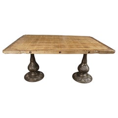 Combo Country Table of Wood and Cast Iron