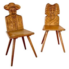 1960's Wooden Hand Chair at 1stDibs