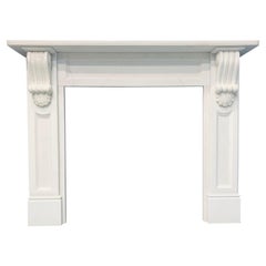 19th Century Victorian Style Statuary Marble Corbel Fireplace Surround. 