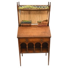 Arts and Crafts Desk, Antique Walnut Bureau, 1890