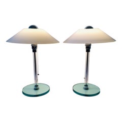 Post Modern Design Set of 2 Table Lamps in Glass, Italy 1980's