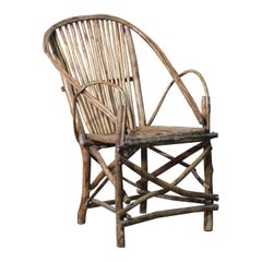 Twigwork Armchair, French, Early 20th Century, Rustic Twig Chair