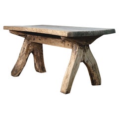 French Rustic Architectural Farmhouse Table, Early 20th Century and Older