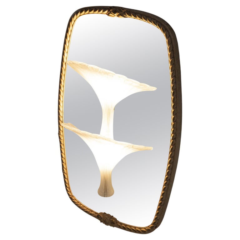 Venini Murano Glass Mirrors with Sconces For Sale at 1stDibs