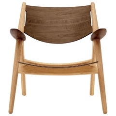 CH28T Lounge Chair in Oak/Walnut Oil Finish by Hans J. Wegner