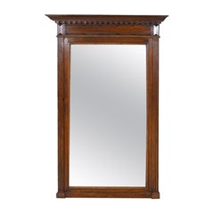 Renaissance Revival Mirror From the Early 20th Century in Brown Oak Frame