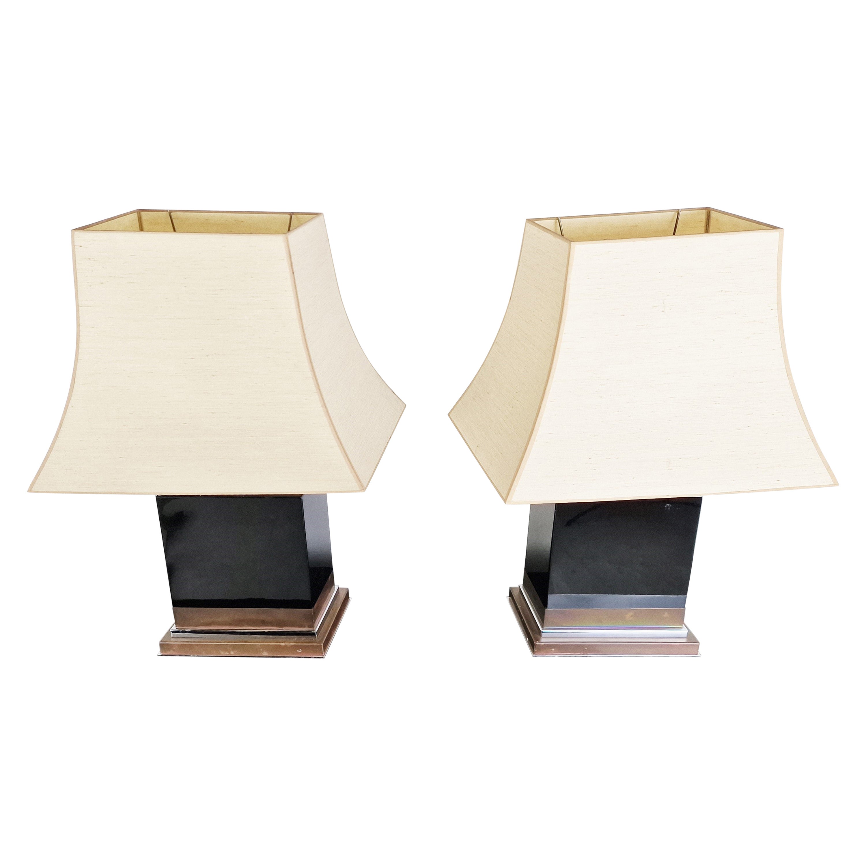 Pair of Jean Claude Mahey table lamps, 1970s For Sale