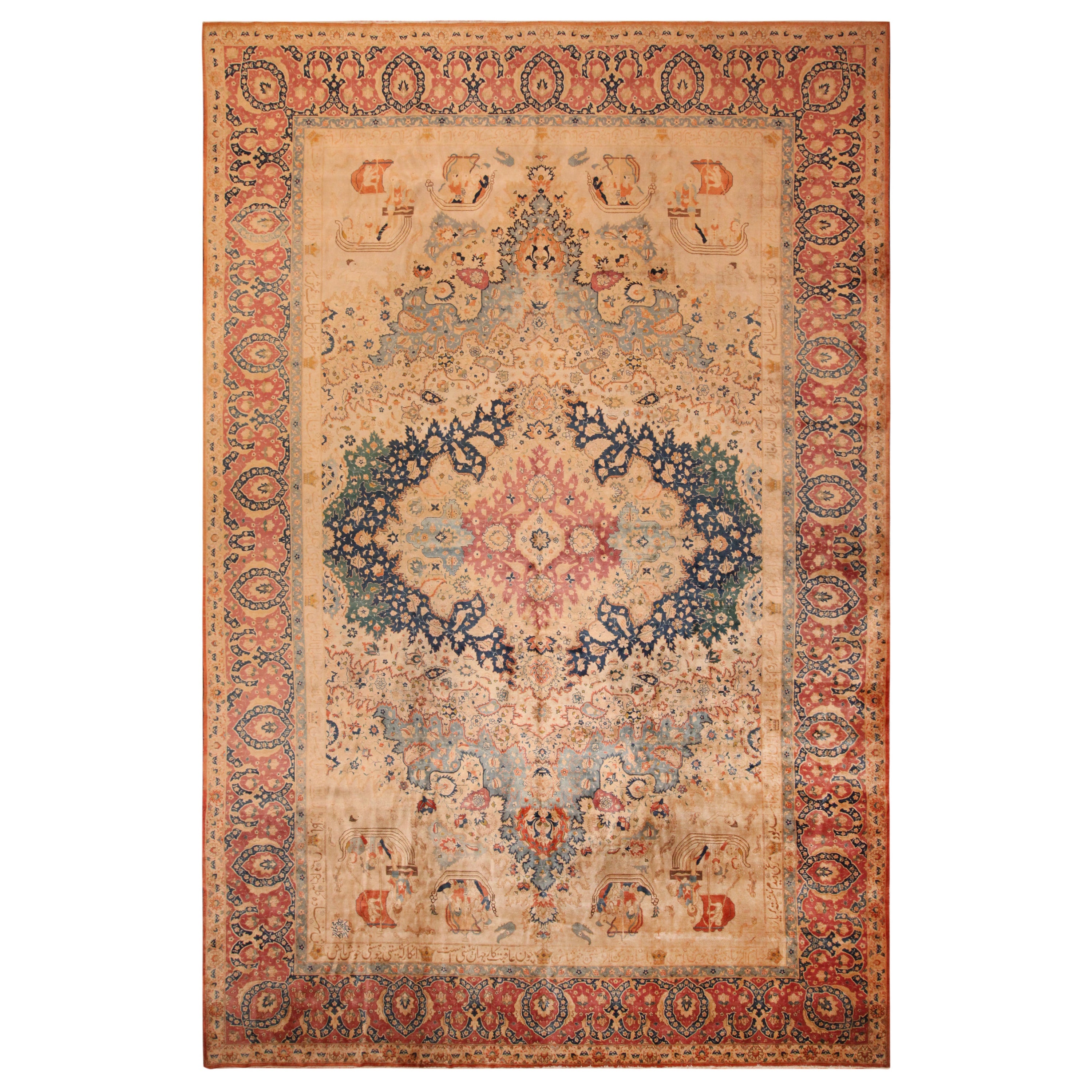 Nazmiyal Collection Antique Persian Tabriz Area Rug. 12 ft 6 in x 18 ft 10 in