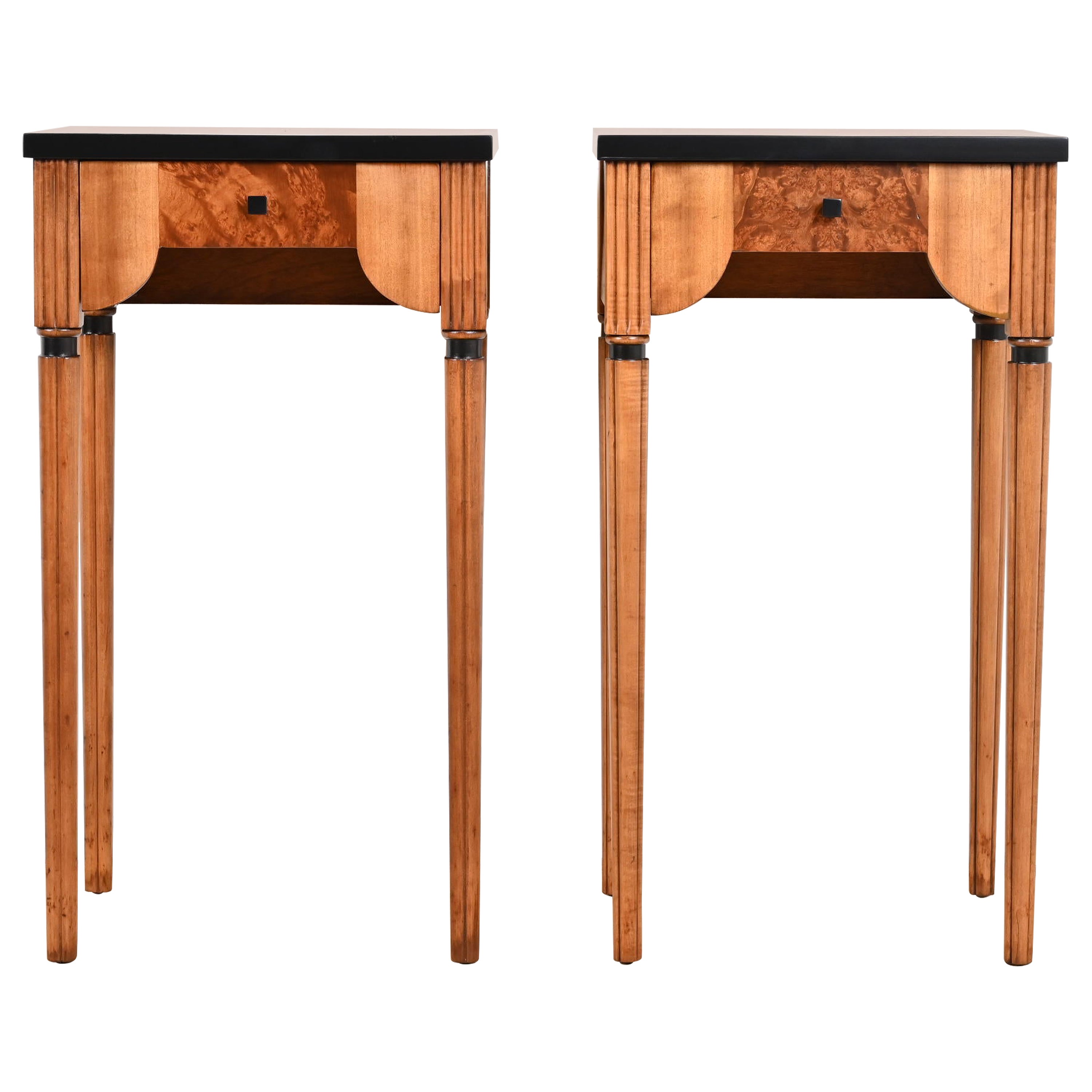 Thomas Nightstand in Carved Solid Mahogany Wood For Sale at 1stDibs