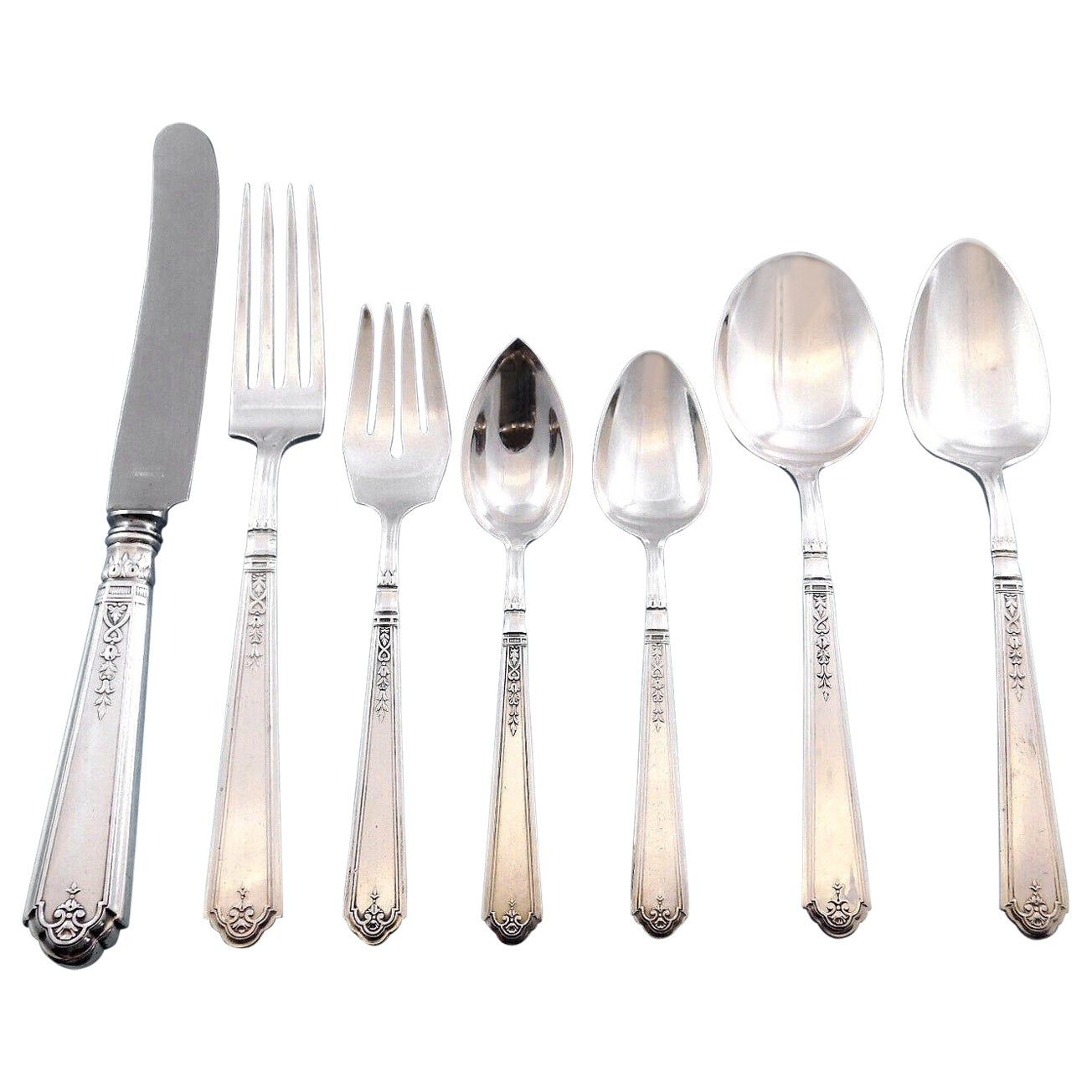 Princess Patricia by Durg Gorham Sterling Silver Flatware Set 90 Pcs Dinner