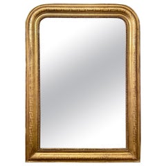 Antique French Louis Philippe Gold Leaf Mirror, Circa 1890.