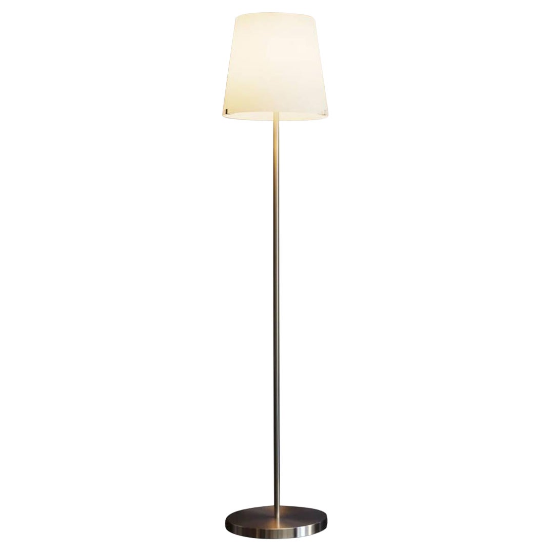 "3247" Medium White Frosted Blown Glass Floor Lamp Designed by FontanaArte For Sale