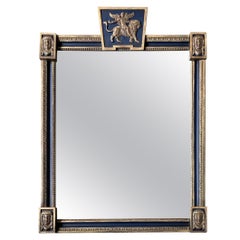 Blue and Gold English Regency Mirror