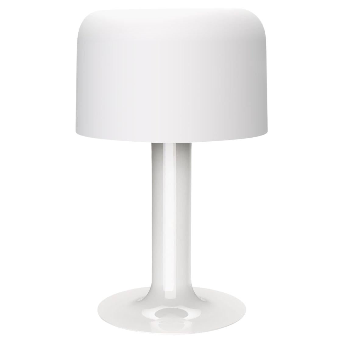Michel Mortier 10497 Metal and Glass Table Lamp for Disderot in White For Sale