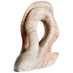 Hand Carved Abstract Coral Marble Sculpture, 20th Century