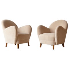 Armchairs Attributed to Flemming Lassen for Georg Kofoed, Denmark, 1940s