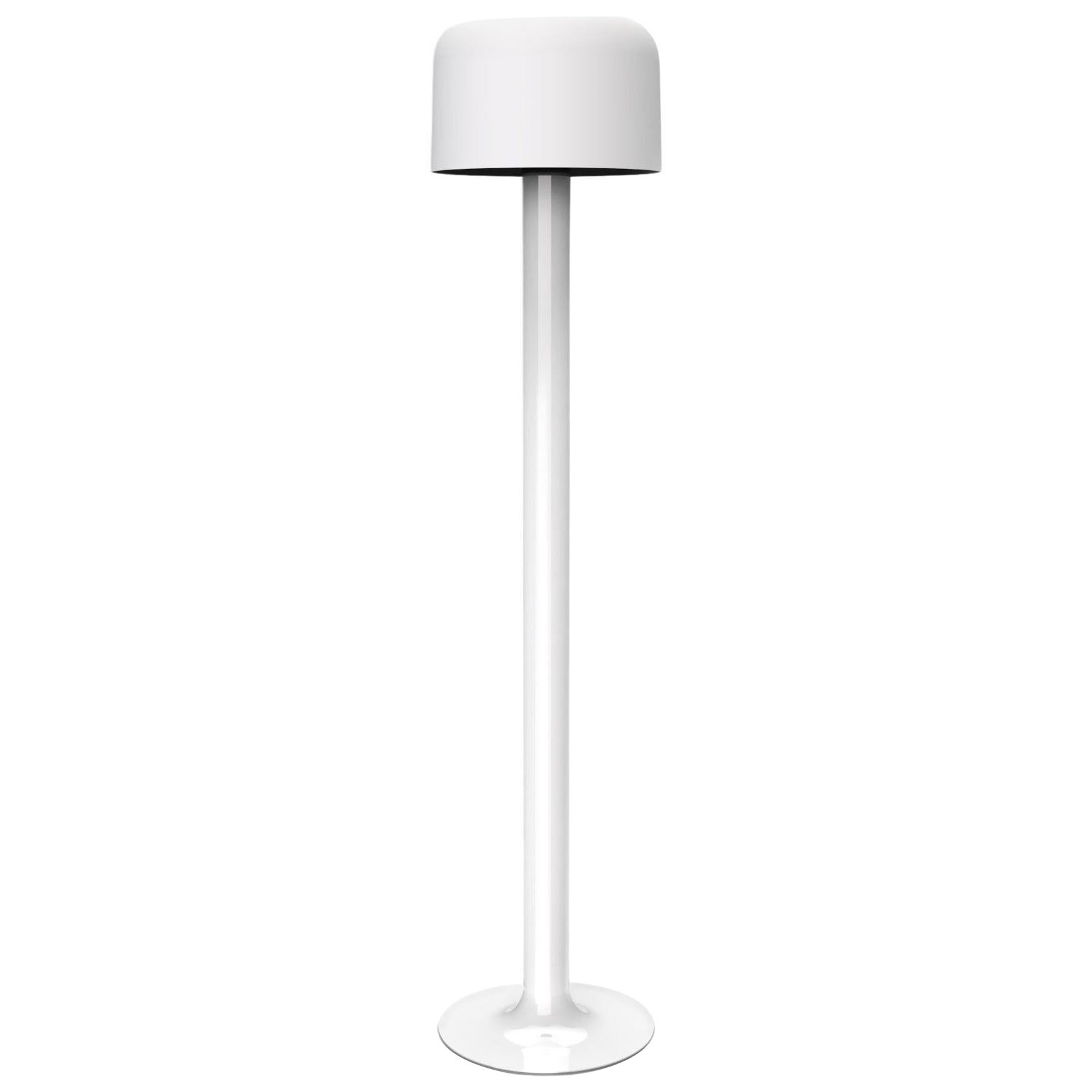 Lampadaire Michel Mortier 10527 en métal et verre blanc pour Disderot